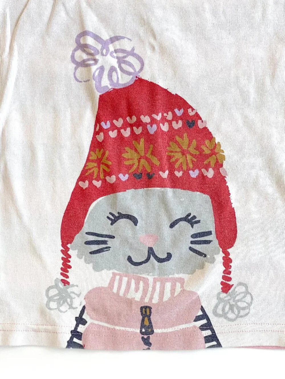 Hanna Andersson Girls Long John Pajama Set Size 14 160 Organic Cotton Cat Winter
